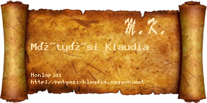 Mátyási Klaudia névjegykártya