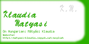 klaudia matyasi business card